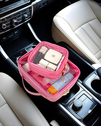 2 Pack Clear Toiletry Bag, Portable Travel Makeup Pouch - Image 5