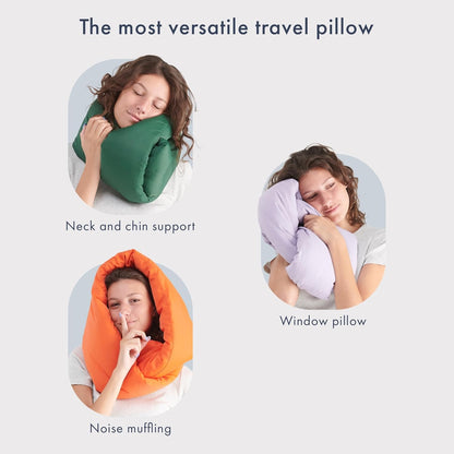 Huzi Infinity Pillow - Travel Neck Pillow - Versatile Soft 360 Support Scarf - Machine Washable - Home Travel Flight Road Trips Airplane Sleeping (Ochre Yellow)