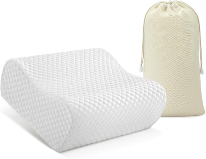 AM AEROMAX Travel Contour Memory Foam Pillow, Cervical Pillow for Neck Pain Relief, Neck Orthopedic Sleeping Pillows for Side, Back and Stomach Sleepers.