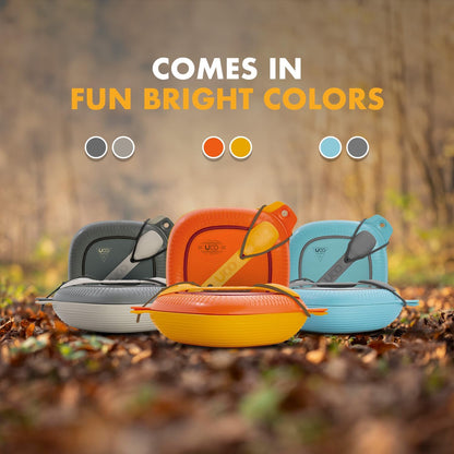 UCO 4-Piece Camping Mess Kit with Bowl, Plate and 3-in-1 Spork Utensil Set