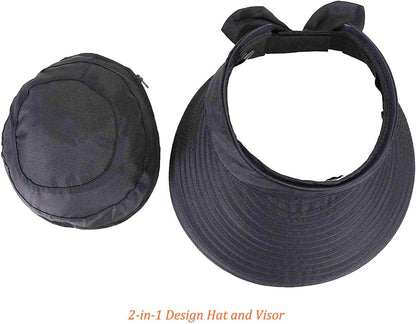 HINDAWI Sun Hats for Women with UV Protection Wide Brim Sun Hat Visor Summer Beach Outdoor Foldable Womens Cap