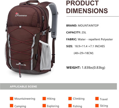 MOUNTAINTOP 25L/40L Hiking Backpack,Lightweight Travel Backpack for Men Women Outdoor Backpacking, Camping