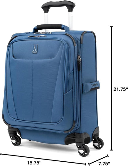 Travelpro Maxlite 5 Softside Expandable Carry-On Luggage with Spinner Wheels, Lightweight, 19-Inch — Ensign Blue