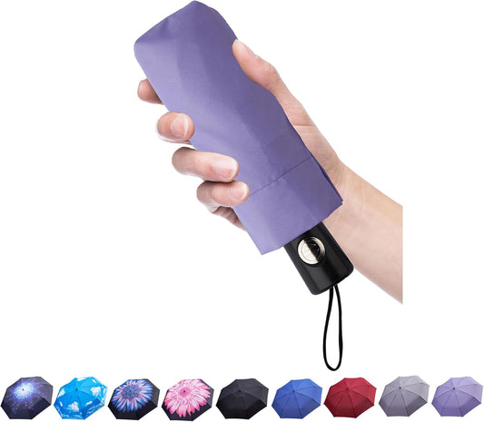 Goothdurs Automatic Mini Travel Windproof Umbrella Compact Auto Open/Close Small Lightweight Folding Rain Umbrellas for Women Men
