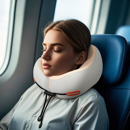Thickened Travel Neck Pillow for Airplanes for Women, Adjustable Right Amount of Height 360° Support Memory Foam Neck Pillow, Portable Plane Pillow for Sleeping