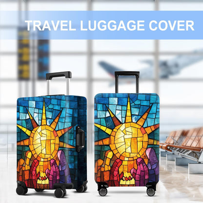 Luggage Cover Washable Suitcase Protector Anti-scratch Suitcase cover Fits 20-34 Inch Luggage (Sun, XL(32-34inch suitcase))