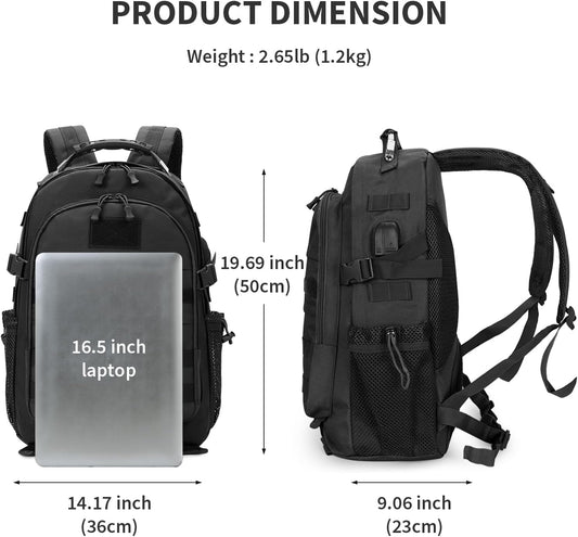 HUNTVP Military Tactical Backpack 40L Large Army 3 Day Assault Pack Molle Bag Backpacks WR Hunting Rucksack Assault Pack