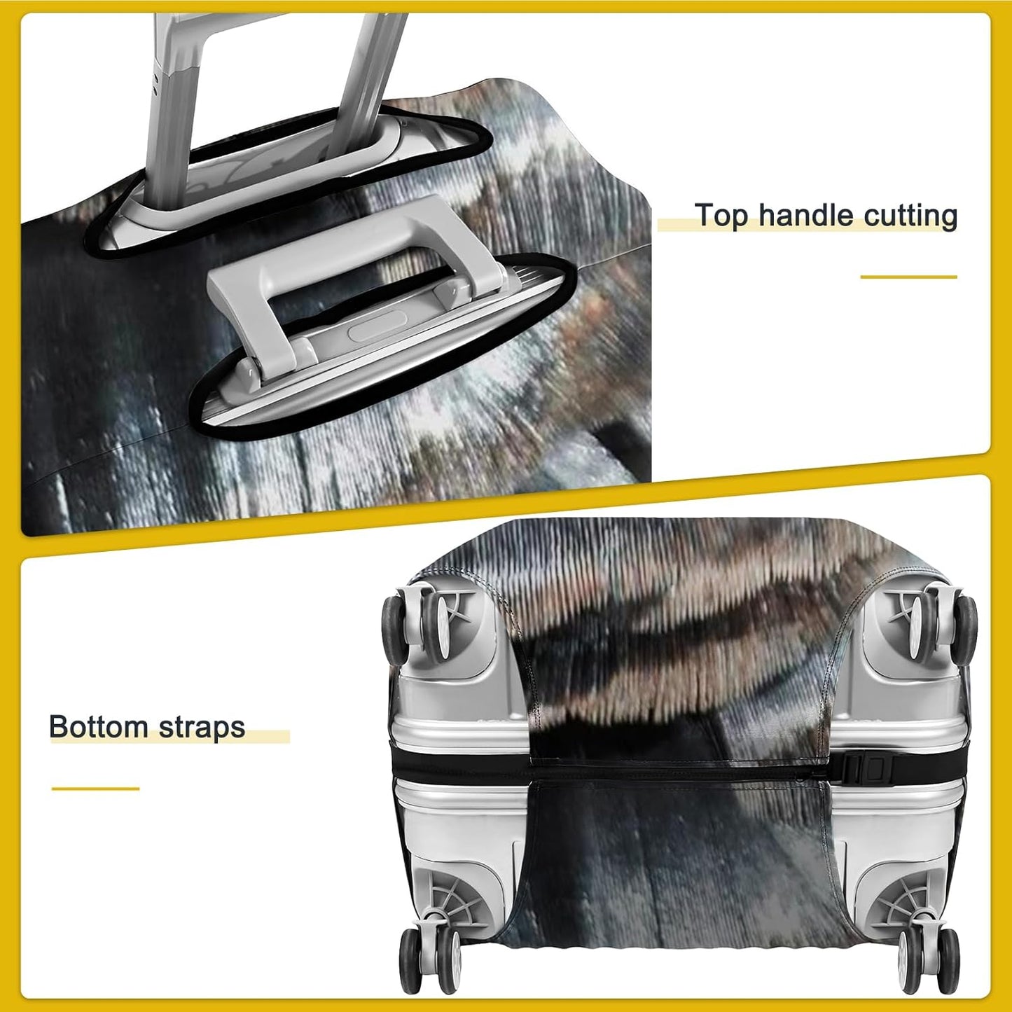 24 Inch PVC Luggage Protector Covers for TSA Approved Clear Suitcase Cover Protector Transparent Luggage Protective Cover Set (Painting, Suitable for 23"-24")