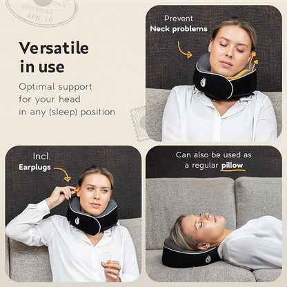 Travel Pillow - Airplane Neck Pillow - 100% Pure Memory Foam Flight Pillow - Image 3