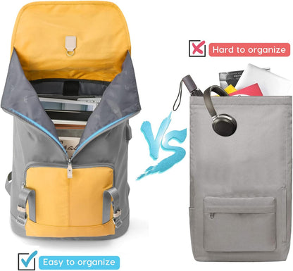 17" Laptop Backpack for Girls & Boys Teens, College Bookbag High School Backpack with USB Charging Port for Women & Men