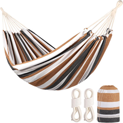 Camping Hammocks for Backyard Hanging Sturdy Garden Comfortable Fabric Hammock Indoor Tree Straps Up to 616lbs Weight Capacity with Travel Bag for Camping Portable Outdoor Patio (Yellow)