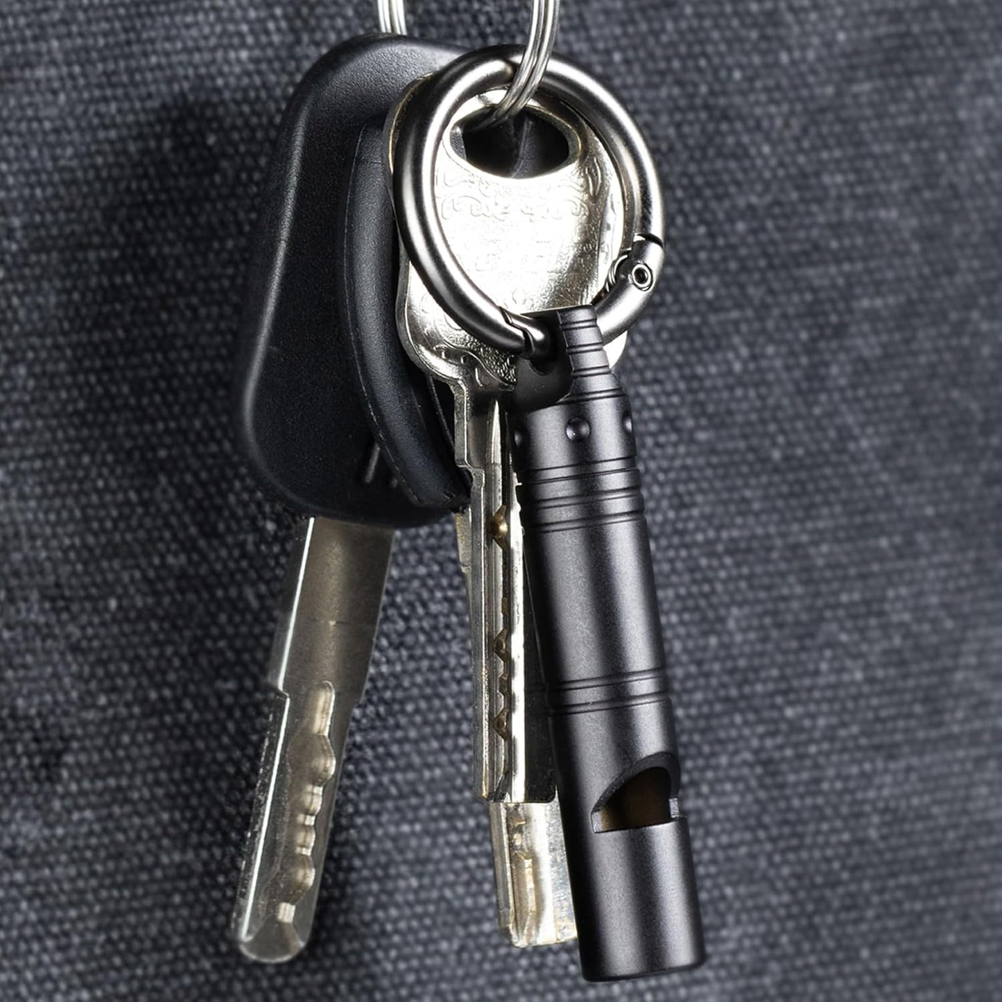 Whistle Emergency,Titanium Loud Whistle up to 120db,Emergency Survival Whistles Keychain for Kids Women Men,Safety Whistles for Camping Hiking-Black