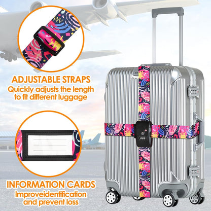 Adjustable Travel Luggage Strap Suitcase Belt Travel Bag Accessories 1.96 in W x 6.23 ft L