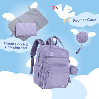 iniuniu Diaper Bag Backpack, 4 in 1 kit Large Unisex Baby Bags for Boys Girls, Waterproof Travel Back Pack with Diaper Pouch