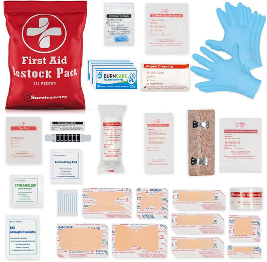 Surviveware 110 Pcs Waterproof Premium Survival First Aid Kit - Survival Emergency Preparedness for Travel Camping Gear, Survival Kit and Outdoor Emergencies - HSA & FSA Eligible Survival Kit