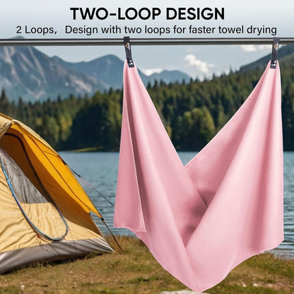 APEXUP Microfiber Travel Towel, Ultra Absorbent Quick Dry Towels, Lightweight Gym Sports Camping Towel for Workout, Yoga, Beach, Shower, Swimming (48"×24", Pale Rose)