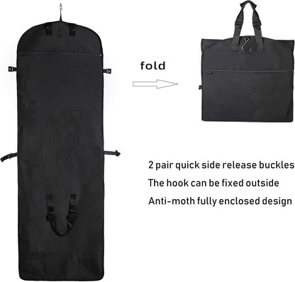 72" Tri-Fold Wedding Garment Bag for Long Dress & Gown,Hanging Travel Carry on Storage bag for Men Women