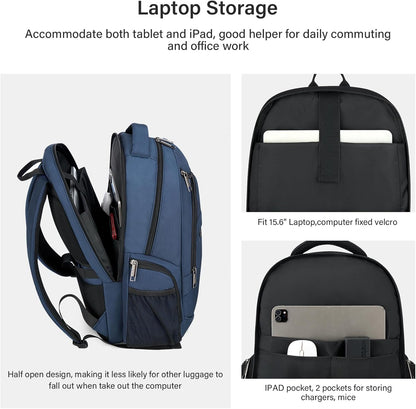 MILADA Travel Backpack For Men Laptop Backpack Women Business Carry On Backpack Airline Approved Fits 16.5 Inch Laptop Bag Work Backpack, Blue