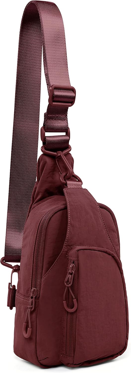 ODODOS Daily Sling Bag with Adjustable Straps Crossbody Chest Bag Lightweight Small Backpack for Casual Traveling Hiking