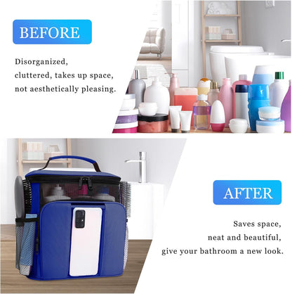 Mesh Shower Caddy,Portable HangingTravel Toiletry Bag Dorm Room Essentials for College Students Girls,Large Makeup Organizer for Full-Sized Toiletries,Travel Essentials for Women Girls Camping Beach