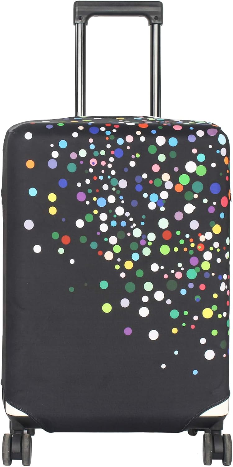HYPER VENTURE Washable Luggage Cover - Fashion Suitcase Protector Fits 18-22 Inch Luggage (Color Dots, S)