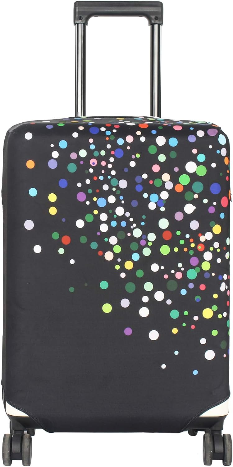 HYPER VENTURE Washable Luggage Cover - Fashion Suitcase Protector Fits 23-26 Inch Luggage (Color Dots, M)