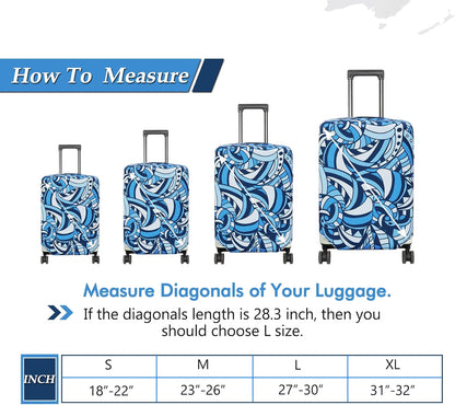 HYPER VENTURE Washable Luggage Cover - Fashion Suitcase Protector Fits 18-22 Inch Luggage (Cockle Stairs, S)