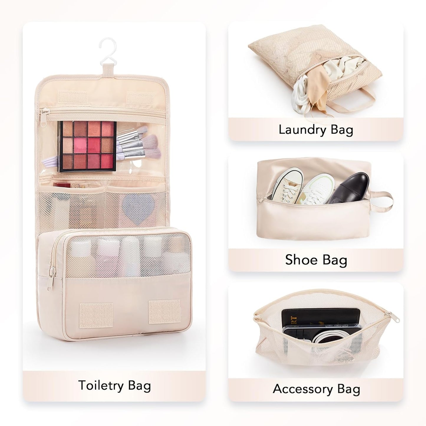 8 Set Compression Packing Cubes for Travel Essentials,Compressible Expandable Packing Cubes for Suitcase,OlarHike Luggage Organizer Bags for Travel,Handy Helper for Organizing Clothes(Beige)