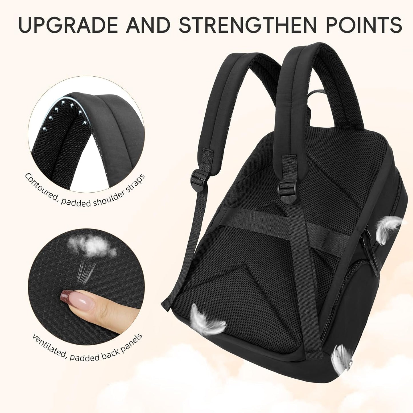 CLUCI Lightweight Travel Backpack Carry on Flight Approved, Puffy Gym Backpack with Shoe Compartment, Personal Item Travel Bag, 15.6 inch Laptop Backpack for Weekender Business