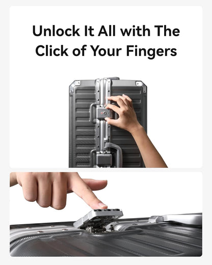 LUGGEX Luggage Sets with Spinner Wheels, 2 Piece (20/28) Aluminum Frame Zipperless Polycarbonate Hard Shell Suitcase Sets, Charcoal Metallic