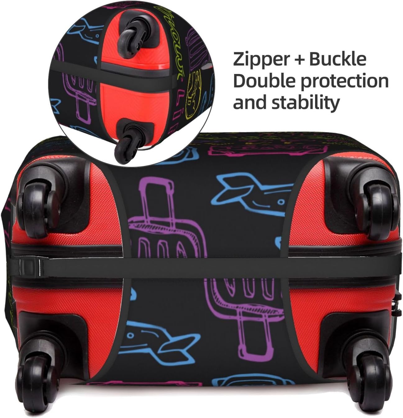 Trip Colored Graffiti Travel-Life Style Luggage Cover Washable Suitcase Protector, Luggage Tag Travel Birthday Gifts For Men Women(XL 29-32 Inch Luggage)