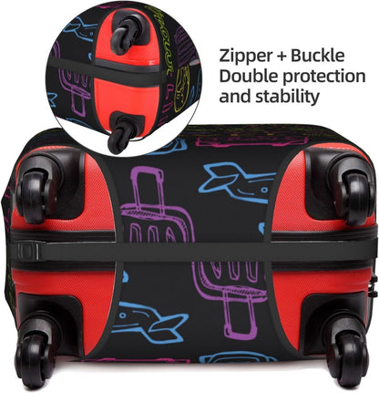 Trip Colored Graffiti Travel-Life Style Luggage Cover Washable Suitcase Protector, Luggage Tag Travel Birthday Gifts For Men Women(S 18-21 Inch Luggage)