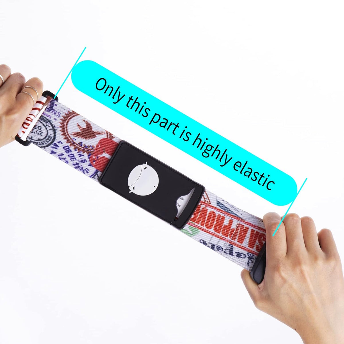 Travelkin Luggage Straps TSA Approved - Adjustable Cross Suitcase Straps with TSA Lock, Reinforced Buckle, Unique Pattern - Secure Heavy Duty Luggage Straps for Travel (Journey)