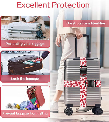 Luggage Straps for Suitcases Travel Belt Luggage Band Heavy Duty Traveling Luggage Identifier Cute Women Girls Unique Accesory,