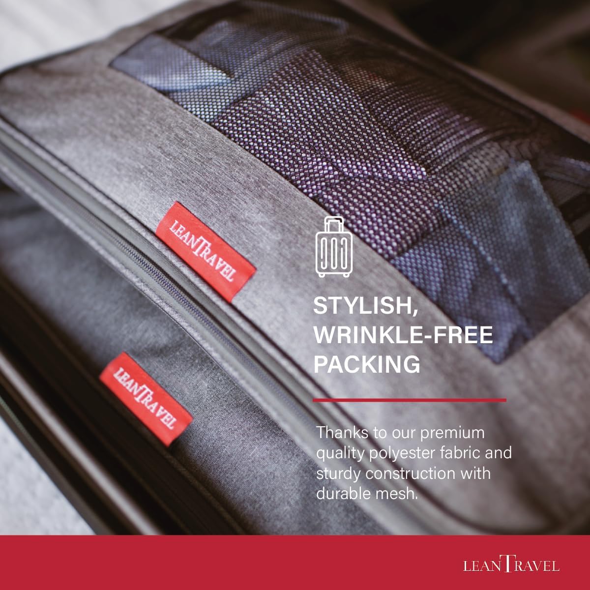 Compression Packing Cubes for Travel Organizers with Double Zipper, LeanTravel