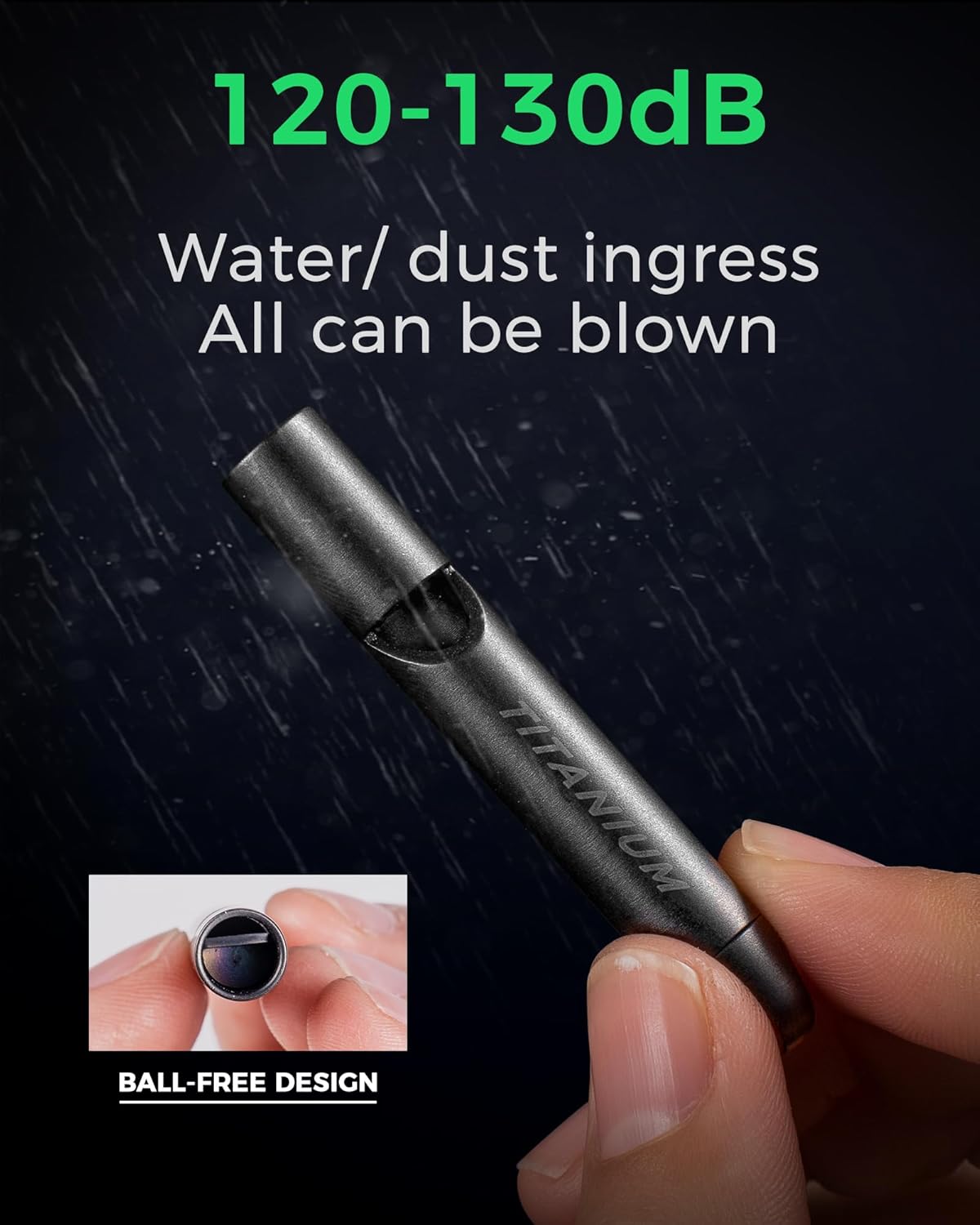 Titanium Emergency Whistle, Survival Safety Whistles for Coaches,Dog Training,Hiking, Life Saving-Loud up to 120db