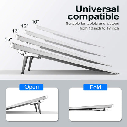 Laptop Stand for Desk, Portable Anti-Slip Keyboard Riser, Zinc Alloy Keyboard Stands, Computer Stand Compatible with MacBook Air/Pro, 10-15.6 Inches Laptops and Keyboards (Sliver)