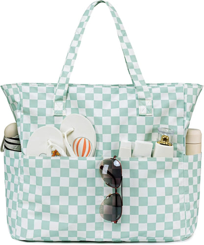 Beach Pool Bags Tote for Women Ladies Large Gym Tote Carry On Bag With Wet Compartment for Weekender Travel Waterproof