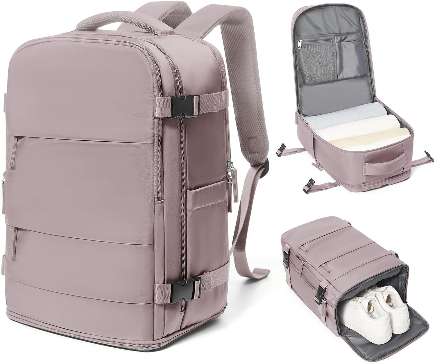 coowoz Travel Backpack Carry On for Women Man Gym Backpacks with Laptop Compartment Mochila de Viaje Teacher Personal Item Backpack Rucksack Airplane Accessories Must Haves Lotus Pink Small