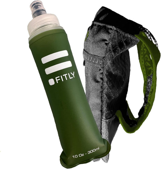 FITLY Soft Flask - Shrink As You Drink Soft Water Bottle for Hydration Pack - Folding Water Bottle Ideal for Running, Hiking, Cycling, Climbing & Rigorous Activity