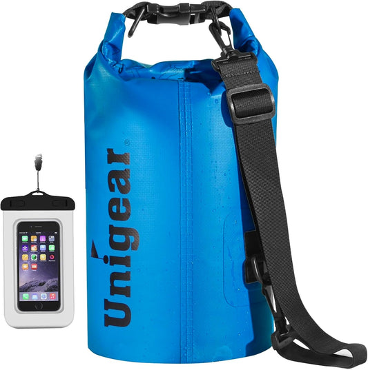 Unigear Dry Bag Waterproof, 2L/5L/10L/20L/30L/40L Floating and Lightweight Bags for Kayaking, Boating, Fishing, Swimming and Camping with Waterproof Phone Case