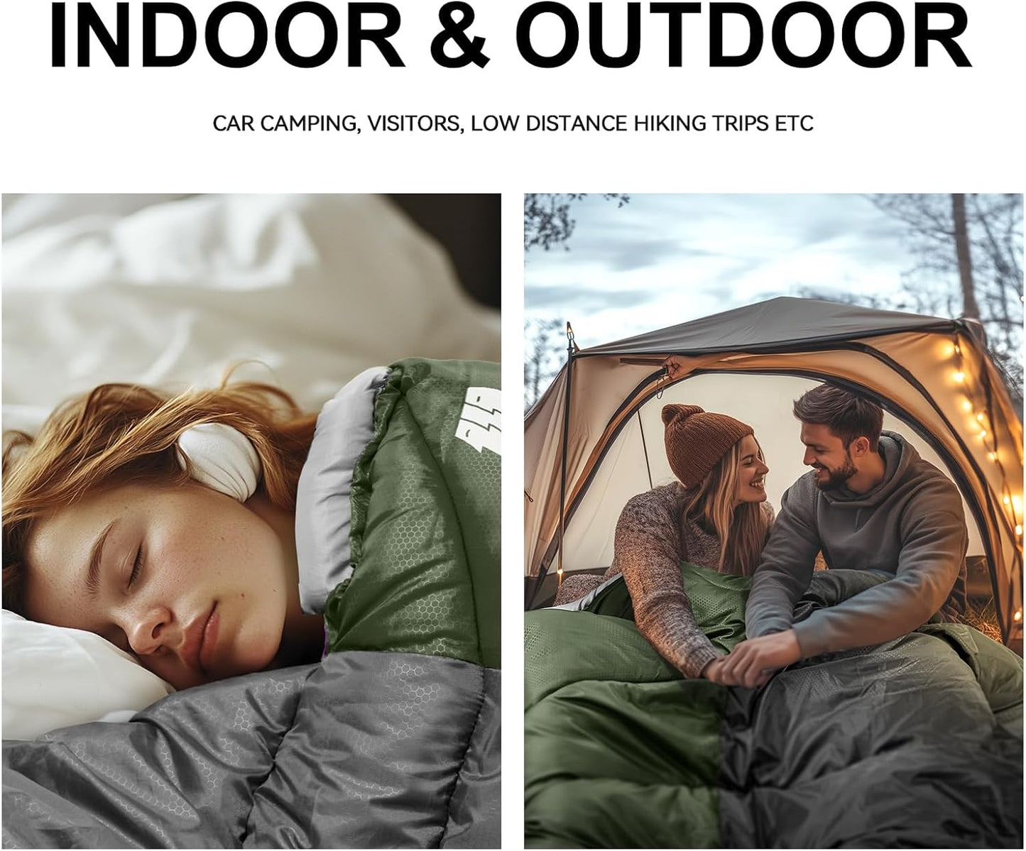 Sleeping Bags for Adults Cold Weather,Portable, Waterproof,Lightweight Sleeping Bag for Tall Girls Boys with Compression Sack for Warm Camping, Hiking, Outdoor & Indoor