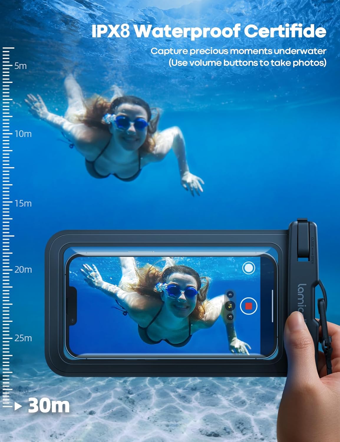 Lamicall 2Packs Waterproof Pouches, Beach Vacation Essentials for Wemen Men, Cruise Essentials 2025, Travel Beach Ship Accessories, Cute Pink Accessories, Pink&Black