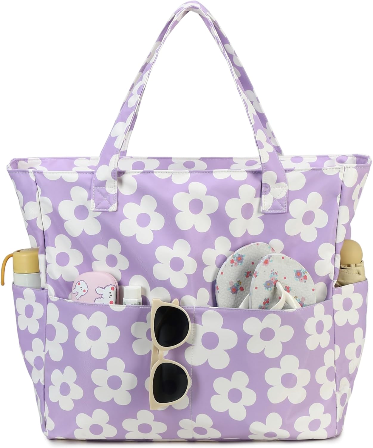 Waterproof Beach Tote Pool Bags for Women Ladies Extra Large Gym Tote Carry On Bag With Wet Compartment for Weekender Travel