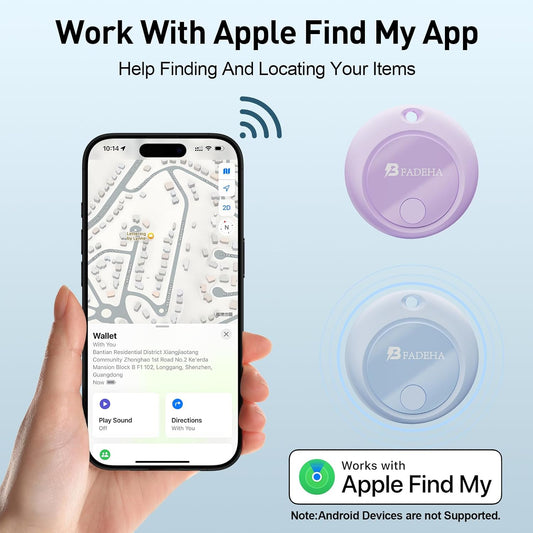 2025 [Apple MFi Certified] (iOS Only) Bluetooth Tracker Smart Finder for Apple Find My, iPhone Card Wallet Finder GPS Tracker, 5-10 Years Battery, Keys Finder and Item Locator for Keys, Bags, Passport