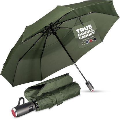LifeTek Premium Travel Umbrella - Windproof & Compact for Men & Women, Automatic Open Close, Fits in Purse Laptop Bag or Backpack, Strong Frame for Heavy Rain & Sun UV Protection