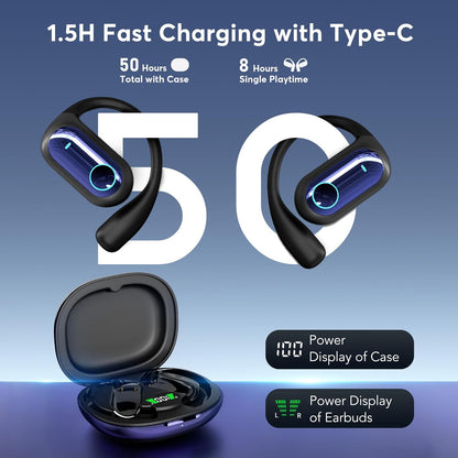 168 Languages AI Live Translation Earbuds, 4-in-1 Smart Mode Bluetooth 5.4 Touch Screen Earphones Real-Time Headphones Translator, Fit iOS and Android Ideal for Business and Learning, Deep Blue