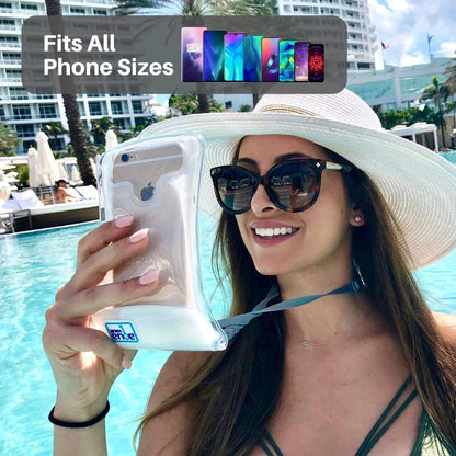 AquaVault 100% Waterproof Floating Smart Phone Case & Money Pouch - Fits All Phones - Made from Premium Heavy Duty PVC for Added Drop Protection - Includes Adjustable Neck Strap. Pink