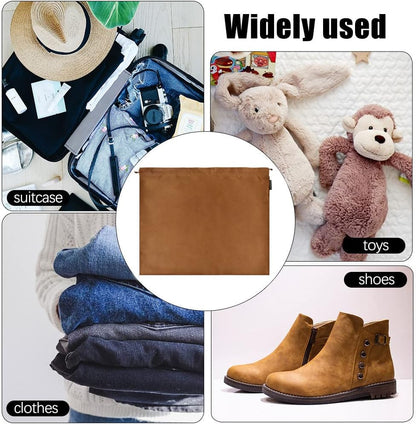 6 Pack Dust Bags for Handbags Silk Dust Cover Bag for Handbags Purses Shoes Boots, Silk Dustproof Drawstring Bag Travel Storage Pouch (Brown, 19.6 × 15.7 in)