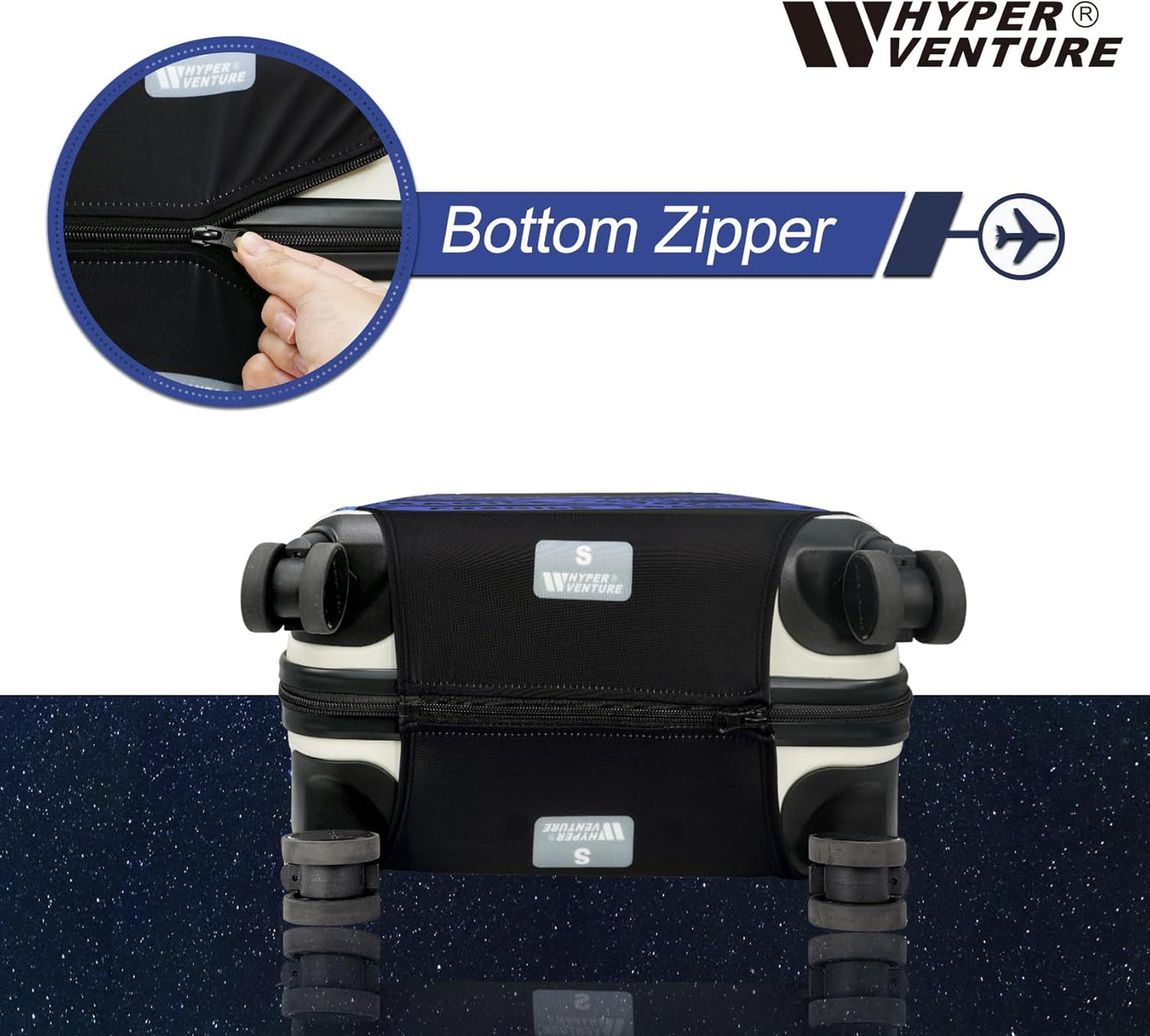 HYPER VENTURE Washable Luggage Cover - Fashion Suitcase Protector Fits 23-26 Inch Luggage (Fragile, M)